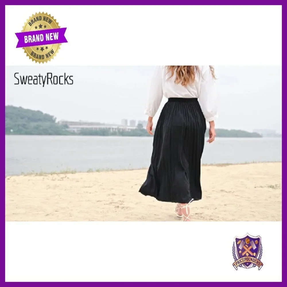 Longline Pleated Skirt Polyester Elastane Work Casual Wear
